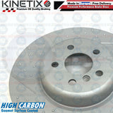 FOR BMW 5 SERIES G30 530e M SPORT DIMPLED & GROOVED REAR BRAKE DISCS PAIR 345mm