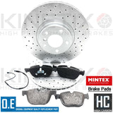 FOR BMW X5 40d M SPORT F15 FRONT DRILLED BRAKE DISCS MINTEX PADS SENSOR 348mm