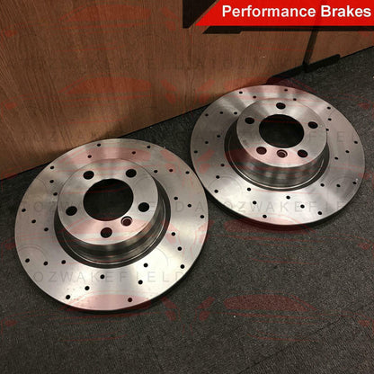 FOR BMW X5 30d xDrive FRONT REAR CROSS DRILLED PERFORMANCE BRAKE DISCS PD PADS