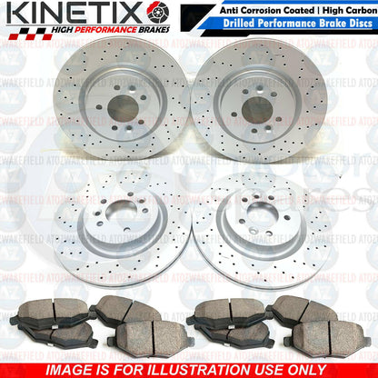 FOR BMW X6 35i F16 M SPORT FRONT CROSS DRILLED BRAKE DISCS PADS 348mm 345mm