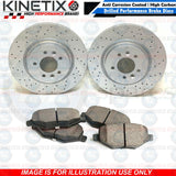 FOR BMW X5 40d F15 M SPORT FRONT CROSS DRILLED BRAKE DISCS PADS 348mm 345mm