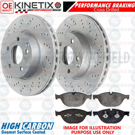 FOR BMW X5 4.6is 4.8is E53 PERFORMANCE FRONT DRILLED BRAKE DISCS PADS 356mm