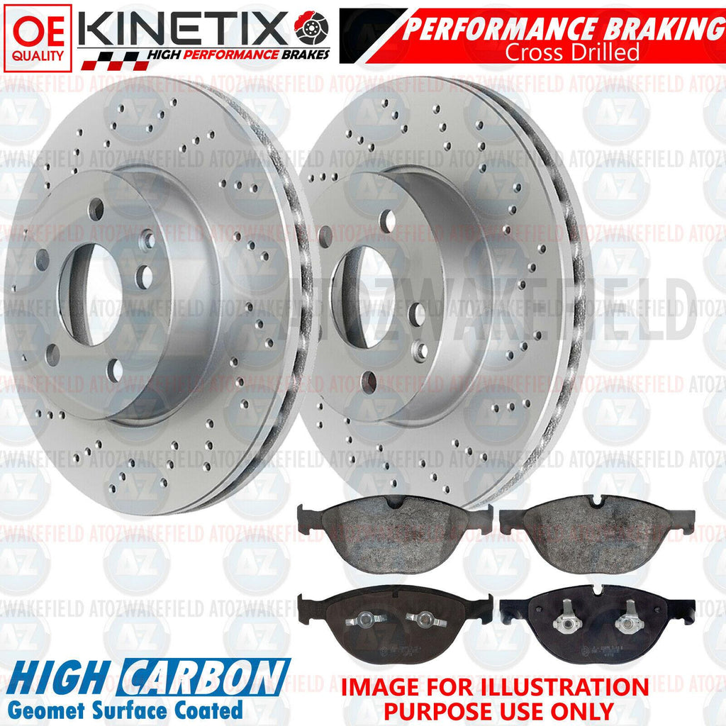 FOR BMW X5 4.8is E53 FRONT CROSS DRILLED PERFORMANCE BRAKE DISCS PADS 356mm