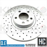 FOR BMW X5 40d M SPORT F15 FRONT CROSS DRILLED PERFORMANCE BRAKE DISCS 348mm
