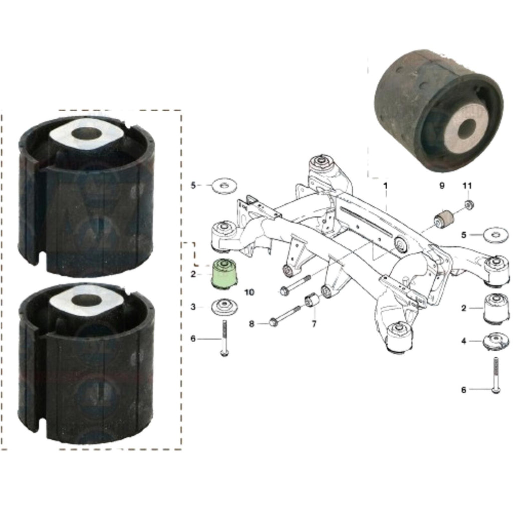 FOR BMW X5 E53 SUBFRAME CARRIER FRAME FRONT REAR DIFF DIFFERENTIAL BUSH BUSHES