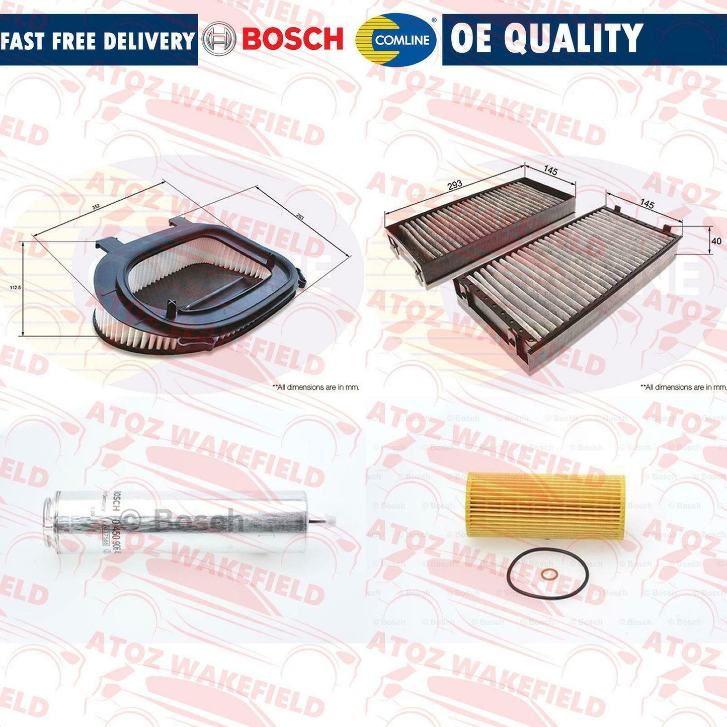 FOR BMW X5 X6 3.0d AIR OIL DIESEL FUEL CABIN POLLEN FILTERS SERVICE KIT