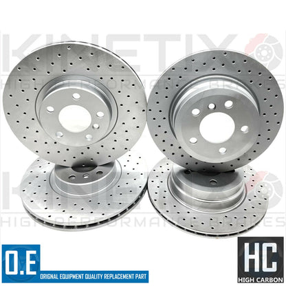 FOR BMW X5 X6 40d M SPORT FRONT REAR DRILLED BRAKE DISCS PADS SENSORS 348m 320m