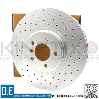 FOR BMW X5 X6 E70 E71 E72 35d 35i 48i FRONT CROSS DRILLED BRAKE DISCS PAIR 365mm