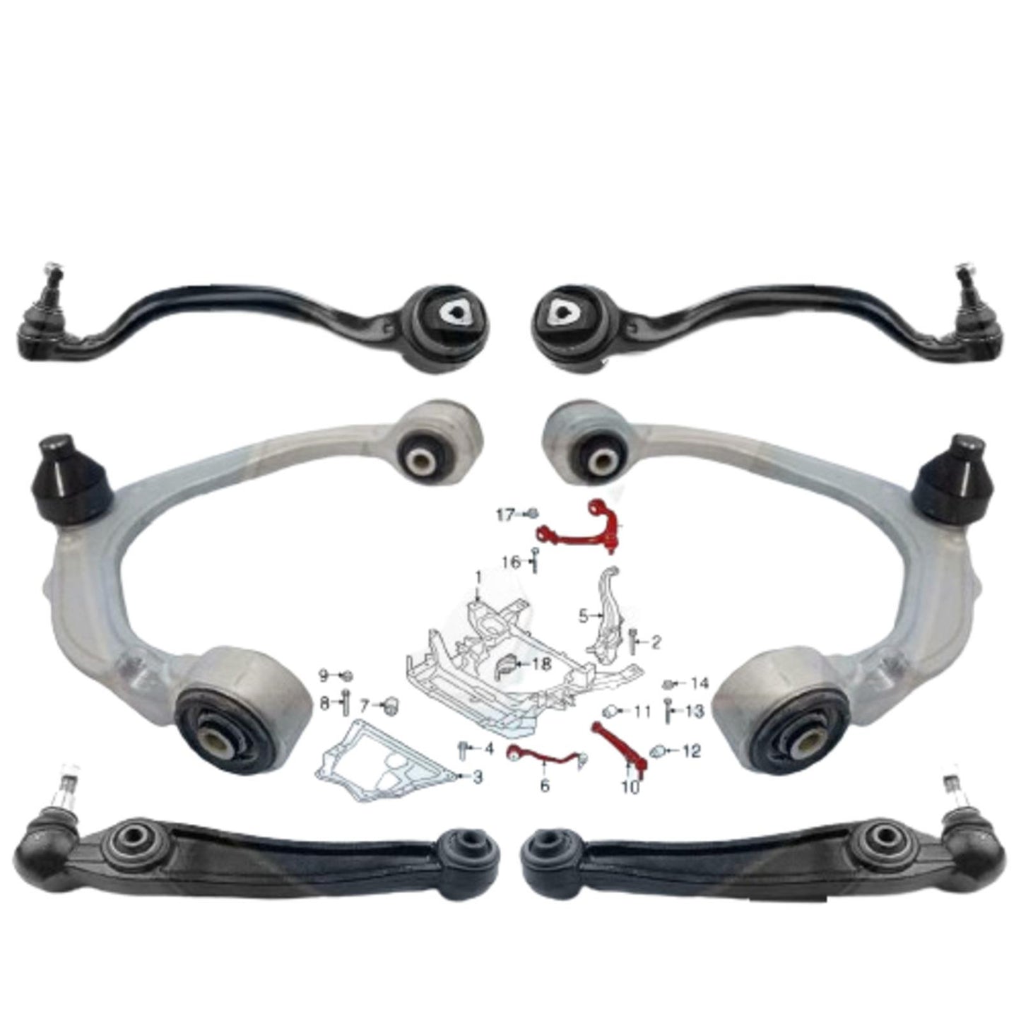 FOR BMW X5 X6 FRONT UPPER LOWER REAR LOWER SUSPENSION TRACK CONTROL ARM KIT