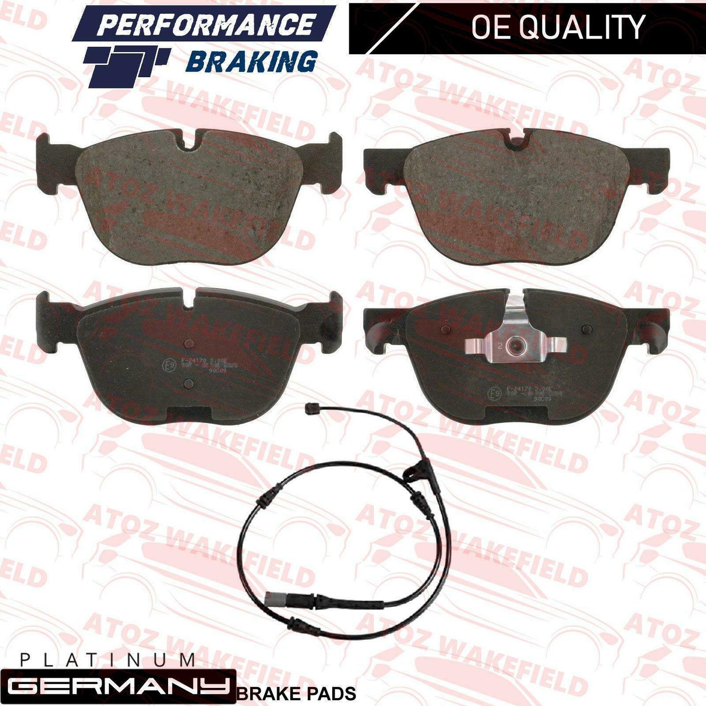 FOR BMW X5 X6 M SPORT 30d 35d 40d FRONT PLATINUM BRAKE PADS WIRE SENSOR