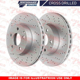 FOR BMW X5 X6 M SPORT 40d REAR CROSS DRILLED BRAKE DISCS PLATINUM PADS WIRE 345m