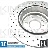 FOR BMW X5 3.0 si M SPORT E70 REAR DRILLED BRAKE DISCS MINTEX PADS SENSOR 320mm