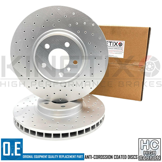 FOR BMW X5 35d E70 M SPORT FRONT DRILLED HIGH CARBON BRAKE DISCS PAIR 365mm