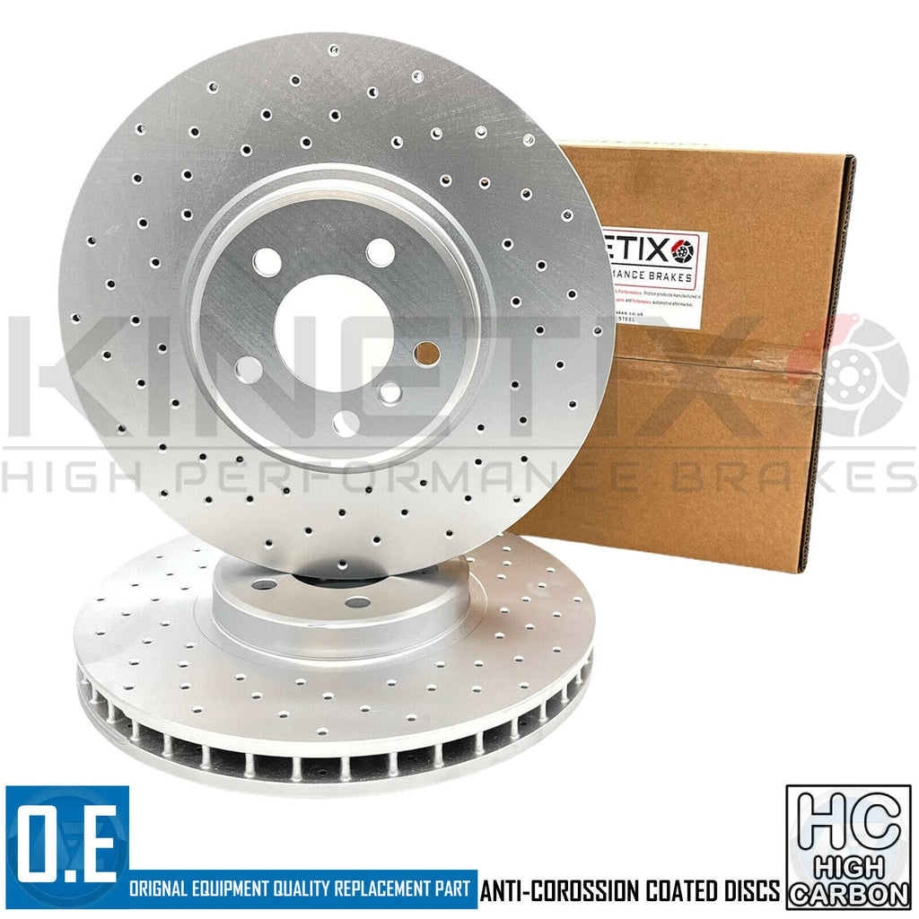 FOR BMW X6 35d E71 E72 M SPORT FRONT DRILLED HIGH CARBON BRAKE DISCS PAIR 365mm