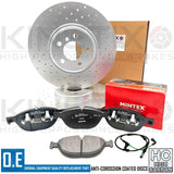 FIT BMW X5 4.8i E70 M SPORT DRILLED FRONT BRAKE DISCS MINTEX PADS SENSOR 365mm