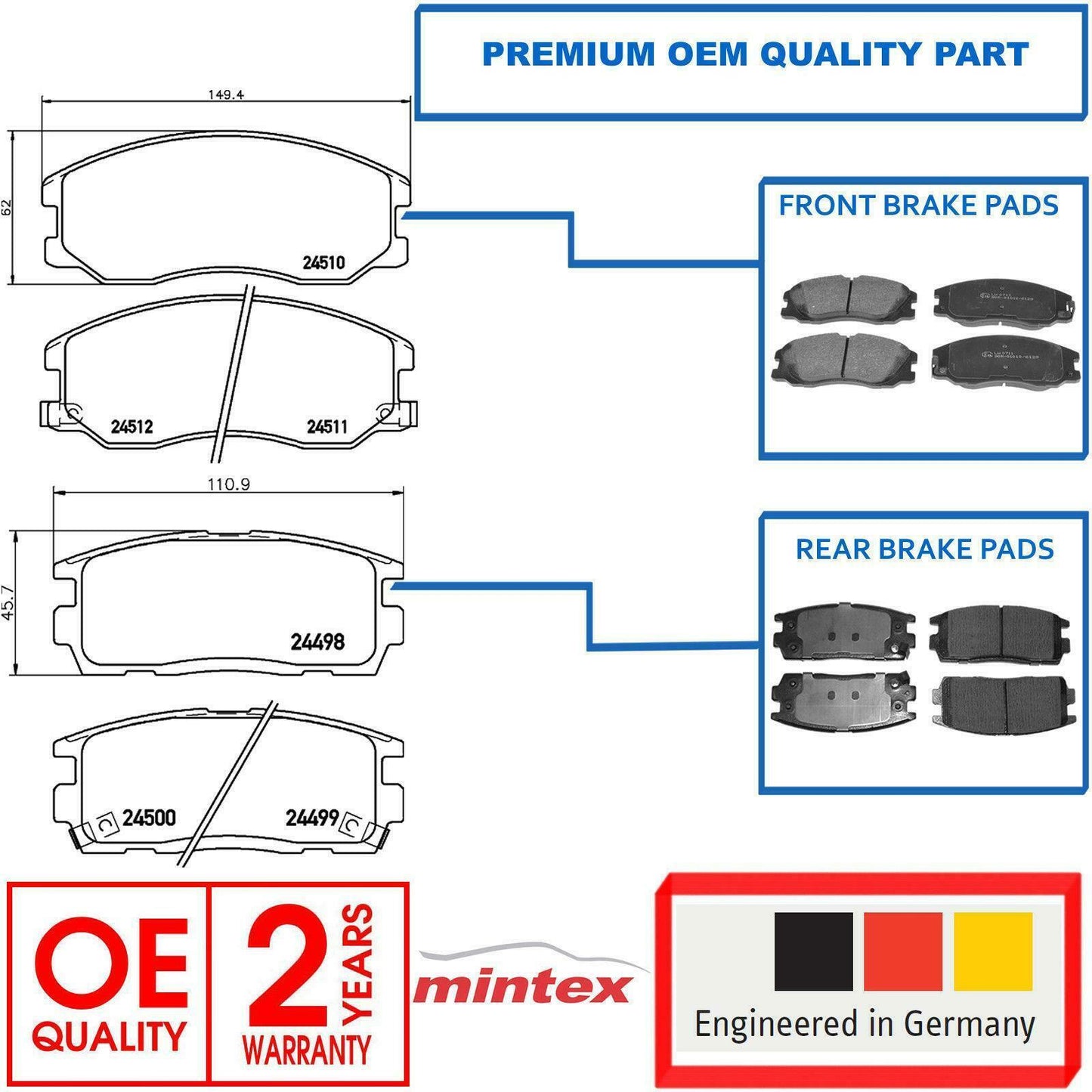 FOR CHEVROLET CAPTIVA VAUXHALL ANTARA FRONT REAR MINTEX BRAKE PAD PADS SET