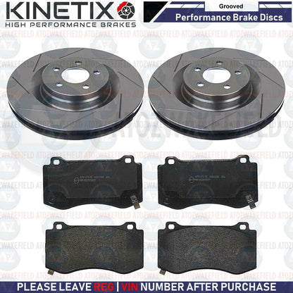 FOR CHRYSLER 300c 5.7 FRONT GROOVED PERFORMANCE BRAKE DISCS PADS 360mm PAIR