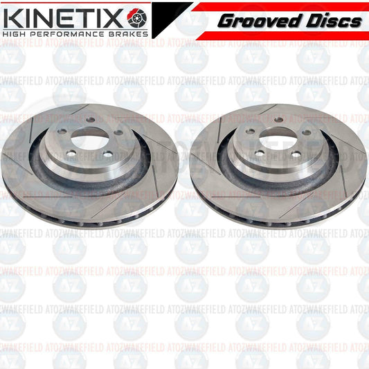FOR CHRYSLER 6.1 SRT8 REAR GROOVED PERFORMANCE BRAKE DISCS PAIR 350mm 115PCD