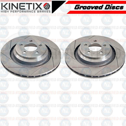 FOR CHRYSLER 5.7 HEMI REAR GROOVED PERFORMANCE BRAKE DISCS PAIR 350mm 115PCD