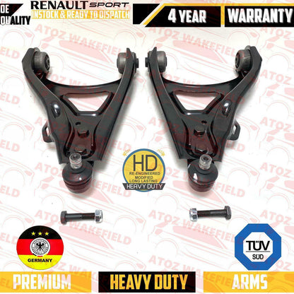FOR CLIO 2.0 SPORT 172 182 FRONT LOWER CONTROL WISHBONE ARMS BALL JOINTS BUSHES