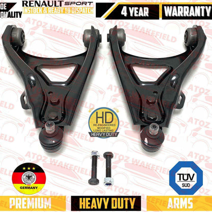 FOR CLIO 2.0 SPORT 172 182 FRONT LOWER CONTROL WISHBONE ARMS BALL JOINTS BUSHES