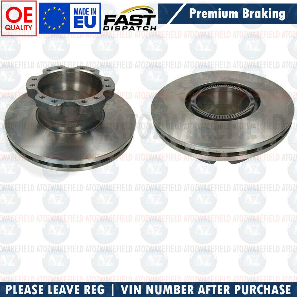 FOR DAF LF 45 LF45 7.5 TON 2001-2005 FRONT REAR BRAKE DISCS SET PADS KIT SENSORS