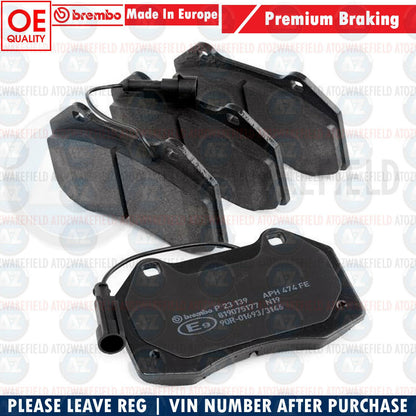 FOR FIAT 500 1.4 ABARTH 2008- FRONT GENUINE BREMBO BRAKE PADS + WEAR SENSOR WIRE