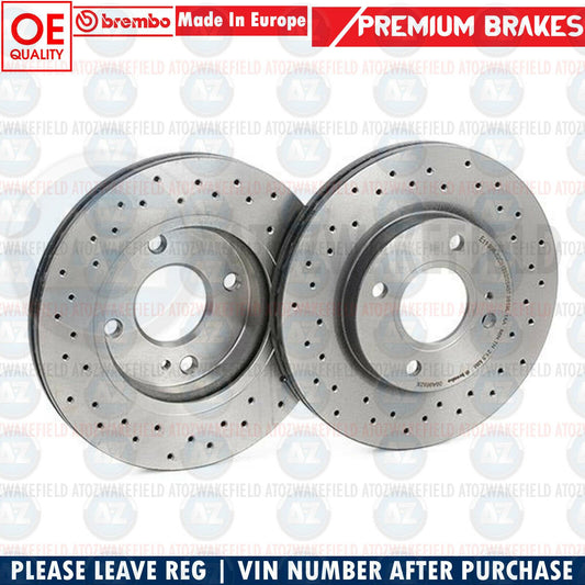 FOR FORD FIESTA 08- FRONT GENUINE BREMBO XTRA DRILLED BRAKE DISCS 258mm PAIR