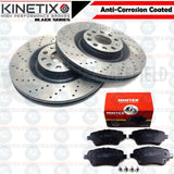 FOR FORD FIESTA MK7 KINETIX FRONT CROSS DRILLED BRAKE DISCS MINTEX PADS 258mm