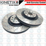 FOR FORD FIESTA MK7 KINETIX FRONT CROSS DRILLED BRAKE DISCS MINTEX PADS 258mm