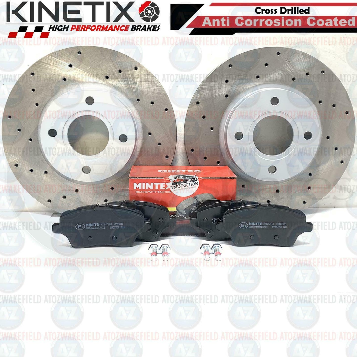 FOR FORD FIESTA MK7 ST180 ST200 FRONT DRILLED PERFORMANCE BRAKE DISCS PADS 278mm