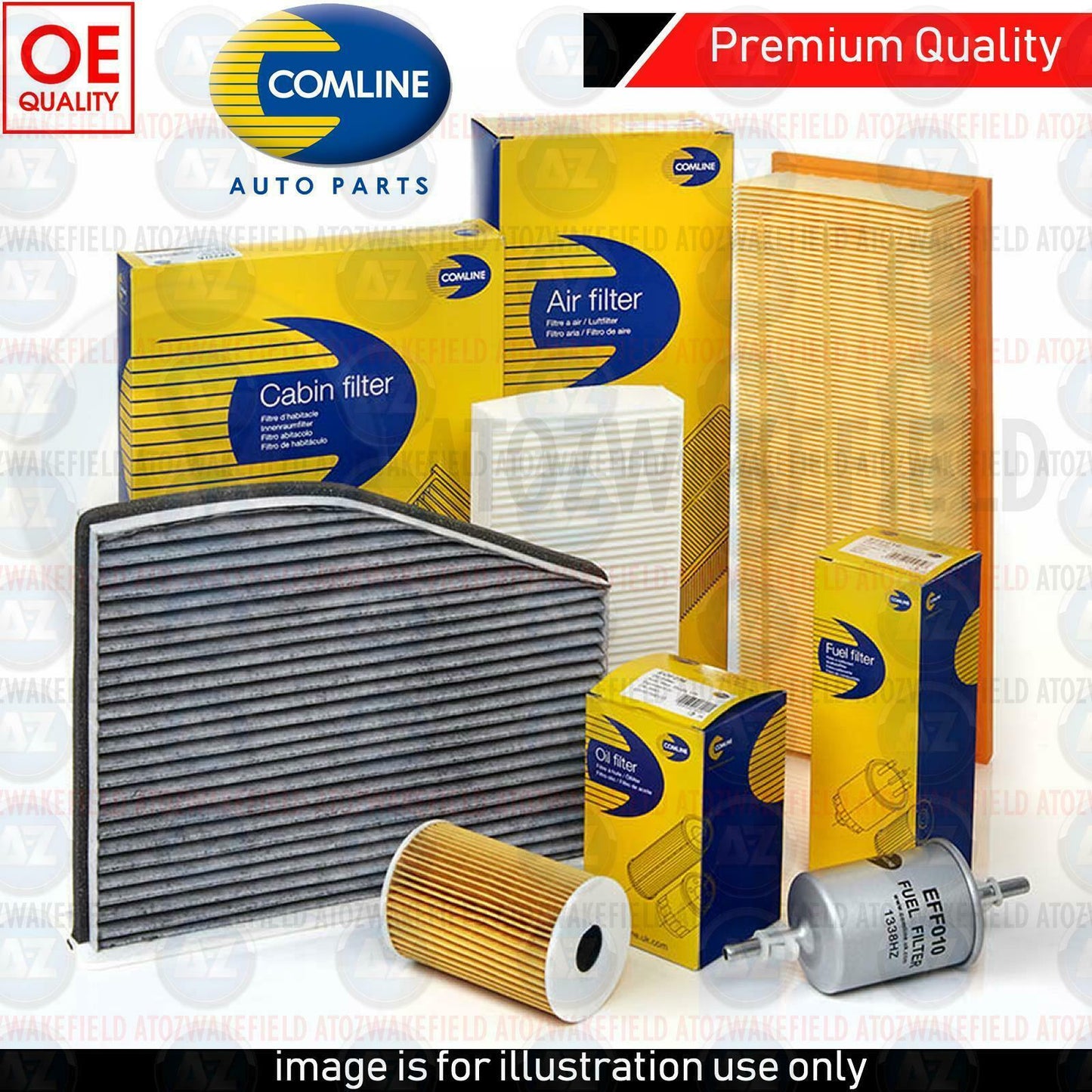 FOR FORD FOCUS 1.0 ECO BOOST OIL AIR CABIN POLLEN FILTER SERVICE KIT COMLINE