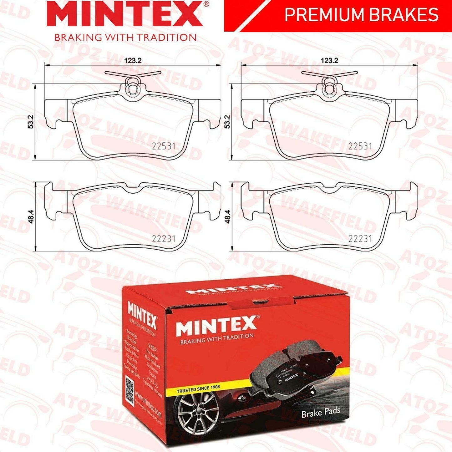 FOR FORD KUGA EDGE MONDEO MK5 REAR PREMIUM QUALITY MINTEX BRAKE PADS SET NEW