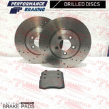 FOR FORD MONDEO MK4 FRONT DRILLED PERFORMANCE BRAKE DISCS PADS 300mm 2007-