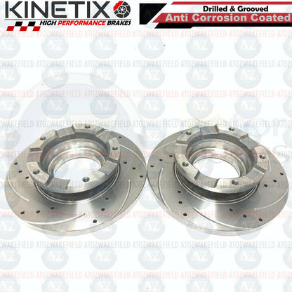 FOR FORD TRANSIT CUSTOM 2.2 TDCi REAR DRILLED GROOVED BRAKE DISCS PADS 308mm
