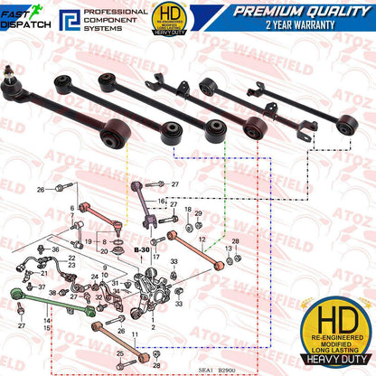FOR HONDA ACCORD 03-08 REAR UPPER LOWER SUSPENSION WISHBONE TRACK CONTROL ARMS