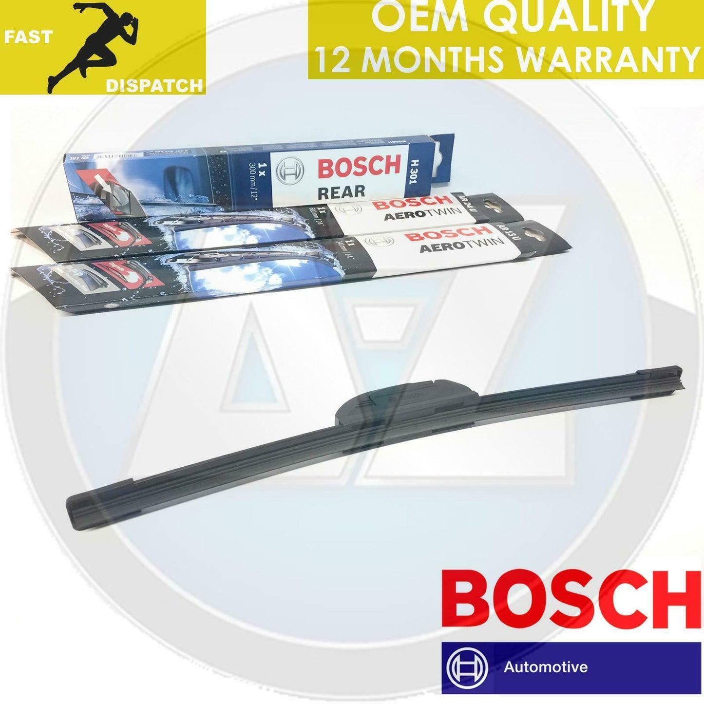 FOR HONDA CIVIC 2.0 TYPE R EP3 FRONT BOSCH AERO FLAT BLADE REAR PLASTIC WIPERS