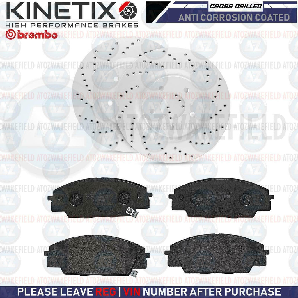 FOR HONDA CIVIC EP3 TYPE-R FRONT DRILLED PEROFMANCE BRAKE DISCS BREMBO PADS 300m