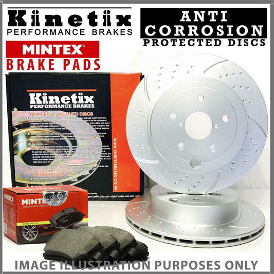 FOR HONDA CIVIC TYPE R FN2 FRONT DRILLED BRAKE DISCS MINTEX BRAKE PADS 300mm
