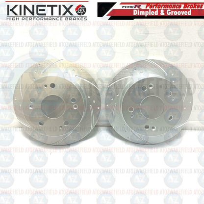 FOR HONDA INTEGRA DC5 TYPE R REAR DIMPLED GROOVED BRAKE DISCS BREMBO PADS 260mm