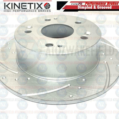 FOR HONDA INTEGRA DC5 TYPE-R REAR KINETIX DIMPLED GROOVED BRAKE DISCS PAIR 260mm