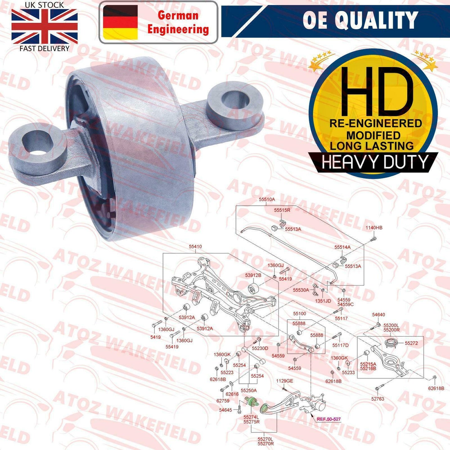 FOR HYUNDAI TUCSON IX35 KIA SPORTAGE REAR UPPER TRAILING ARM BUSHES LEFT RIGHT