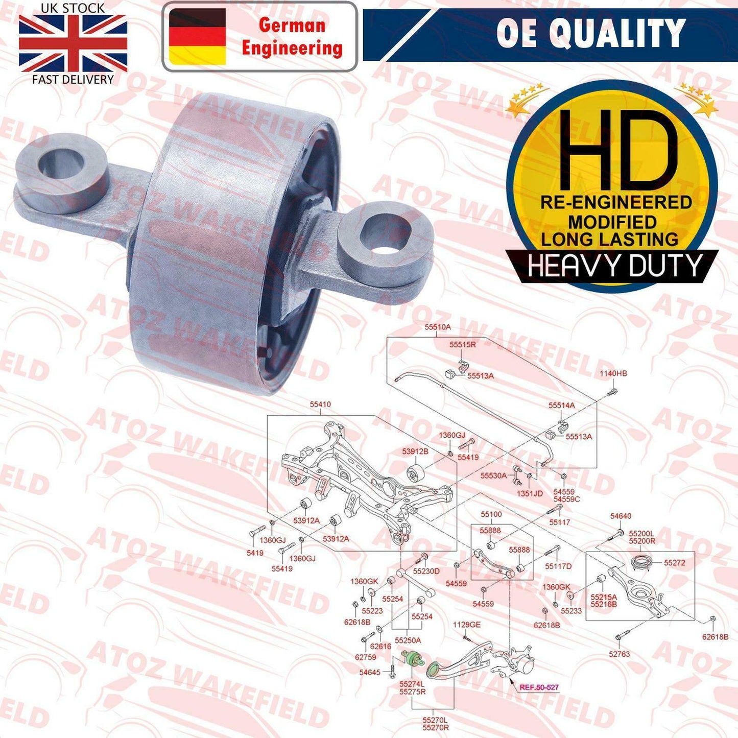 FOR HYUNDAI TUCSON IX35 KIA SPORTAGE REAR UPPER TRAILING ARM BUSHES LEFT RIGHT