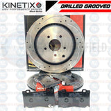 FOR INFINITI Q50 SPORT 3.5 FRONT CROSS DRILLED GROOVED BRAKE DISCS PADS 354mm