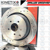 FOR INFINITI Q50 SPORT 3.5 FRONT CROSS DRILLED GROOVED BRAKE DISCS PADS 354mm