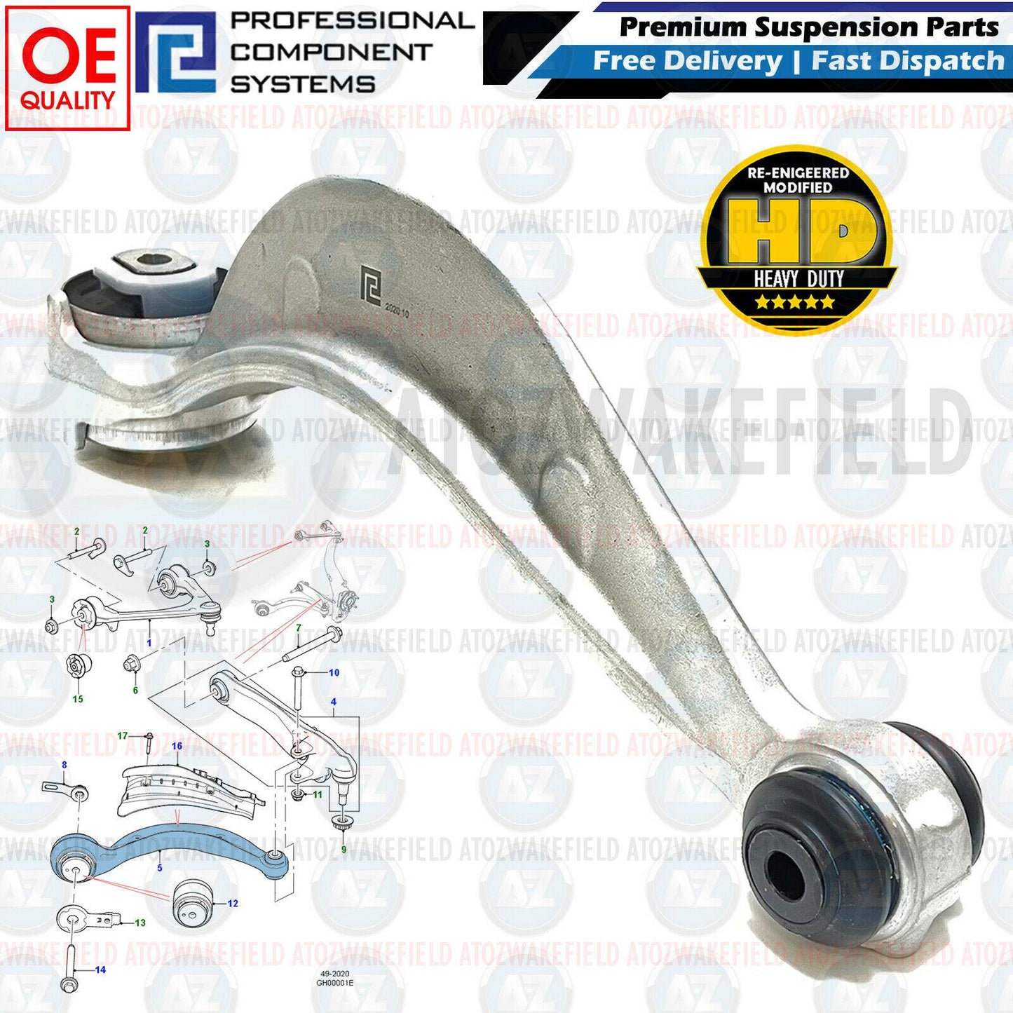FOR JAGUAR F-PACE RANGE ROVER VELAR FRONT LOWER FRONT SUSPENSION WISHBONE ARMS