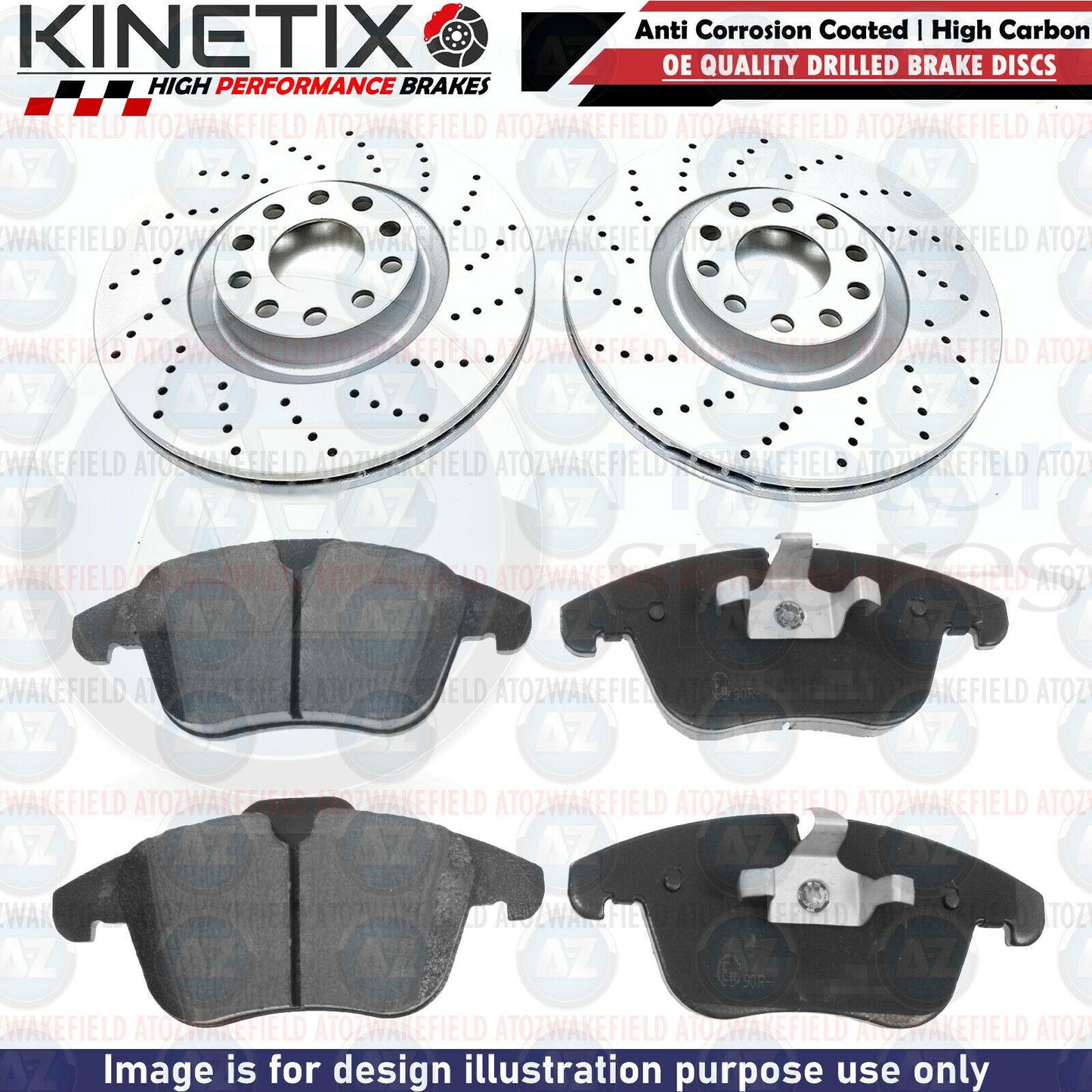 FOR JAGUAR XE 2.0 FRONT CROSS DRILLED PERFORMANCE BRAKE DISCS PADS SET 315mm