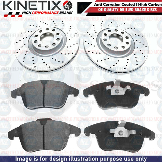 FOR JAGUAR XE 2.0 FRONT CROSS DRILLED PERFORMANCE BRAKE DISCS PADS SET 315mm