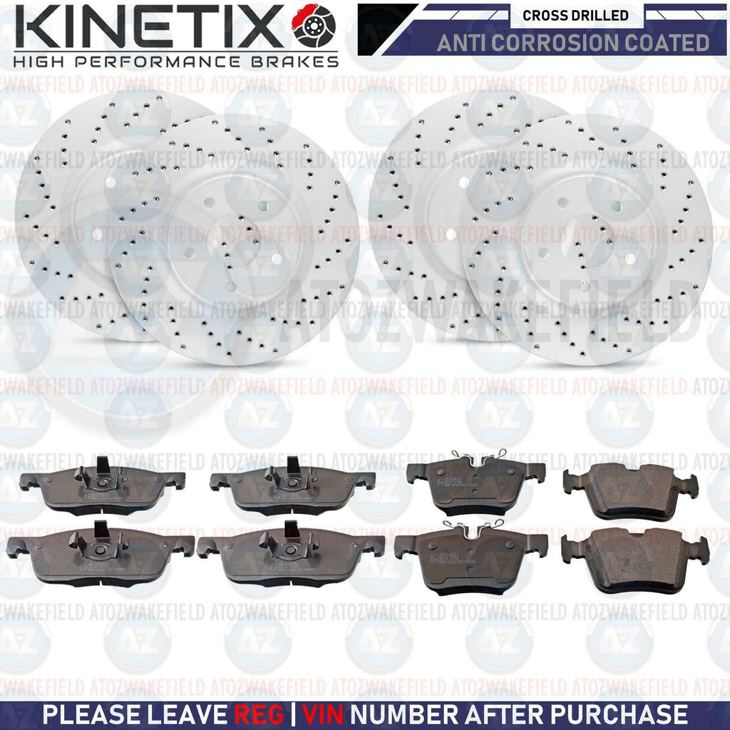 FOR JAGUAR XE 2.0 FRONT REAR CROSS DRILLED BRAKE DISCS BORG & BECK BRAKE PADS