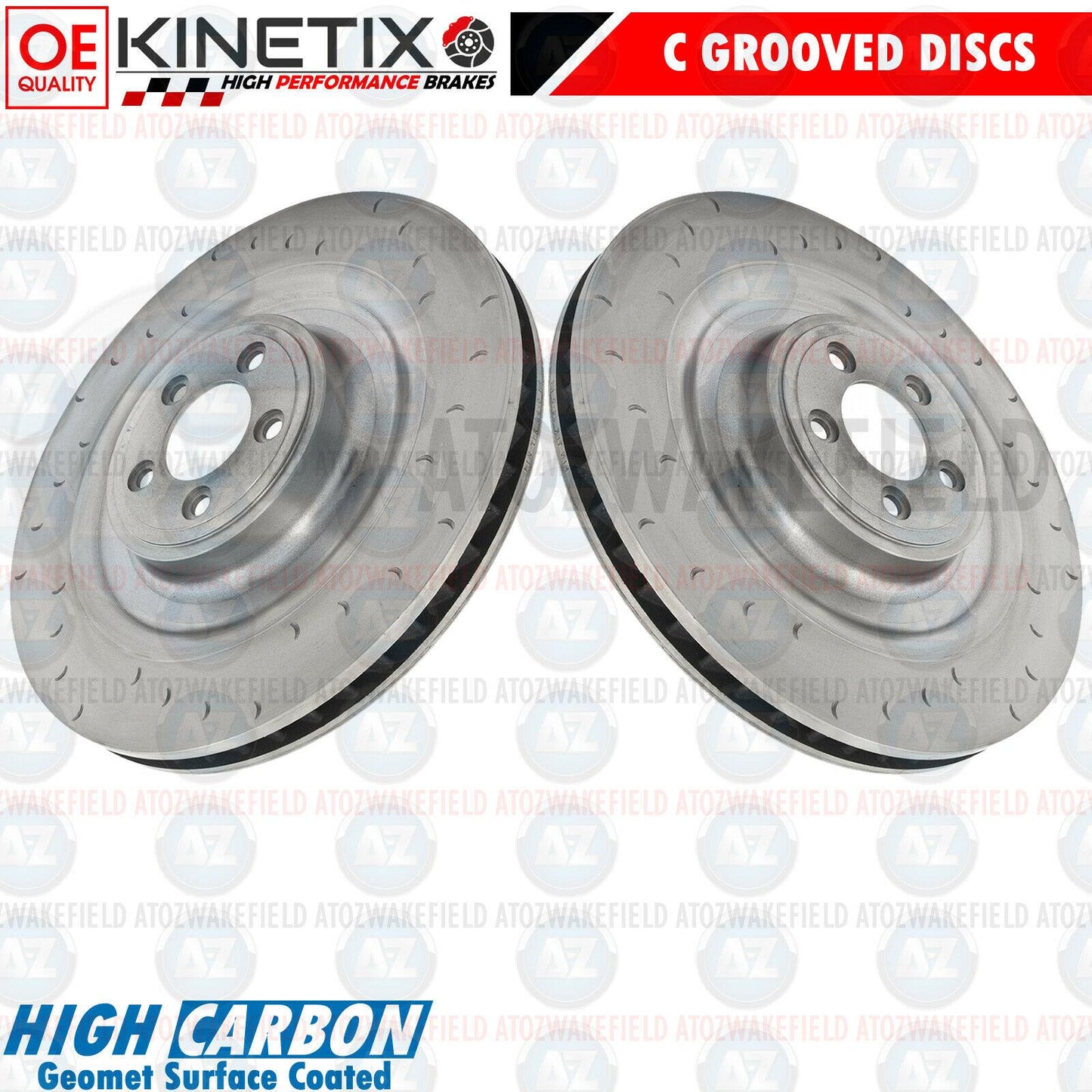 FOR JAGUAR 5.0 XKR FRONT C GROOVED BRAKE DISCS PAIR 400mm *FOR ALCON CALIPERS*